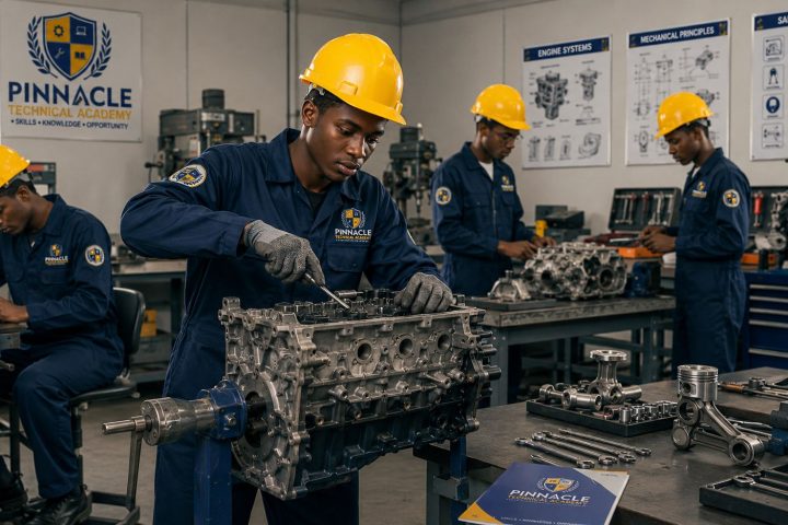Engine workshop for automotive, mechanical fitting and engineering training