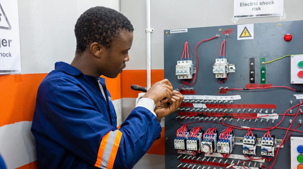 Student in practical trade training at Pinnacle Technical Academy Johannesburg