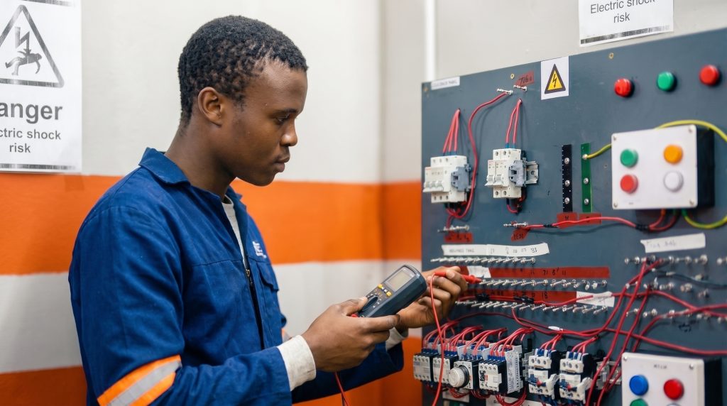 Student in practical trade training at Pinnacle Technical Academy Johannesburg