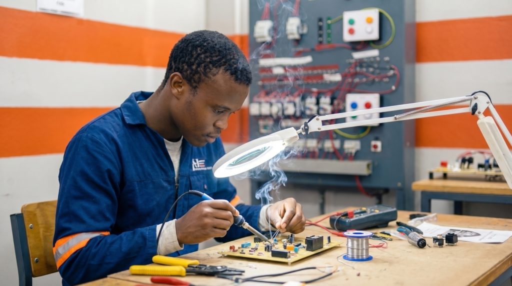 Student in practical trade training at Pinnacle Technical Academy Johannesburg