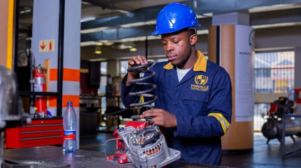 Student in practical trade training at Pinnacle Technical Academy Johannesburg