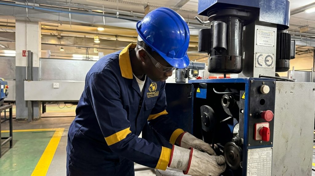 Student in practical trade training at Pinnacle Technical Academy Johannesburg